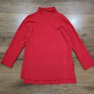 Moth red mock neck tunic sweater sz XSP capsule minimal holiday casual cozycore